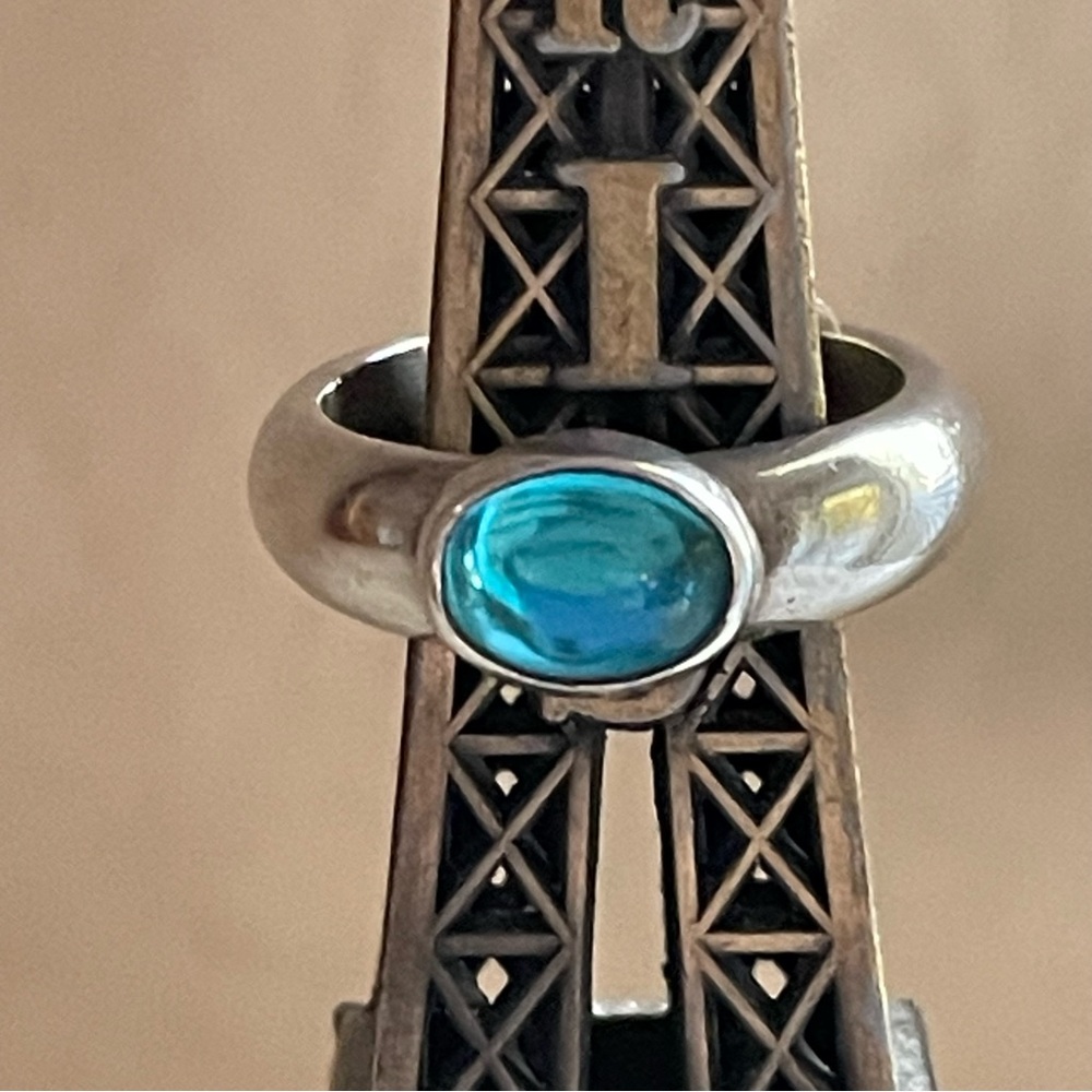 Sterling Silver Ring with Blue Stone